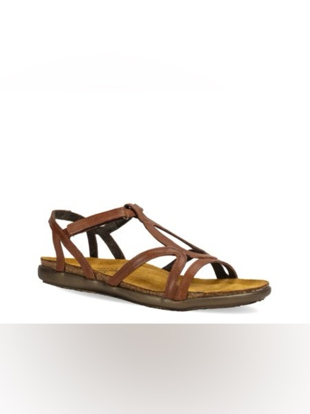 NAOT DORITH CHESTNUT LEATHER SANDALS 38 7-7.5 US